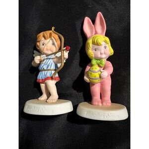 vintage 1995 Campbell's Soup Kids porcelain figurines. Cupid Angel Easter Bunny